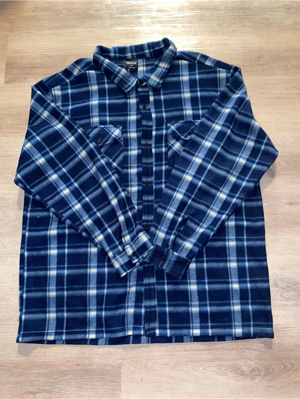 Original Deluxe Navy & Light Blue Plaid Button-Down Shirt Jacket